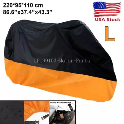 Motorcycle Bike Size L Cover Scooter Moped All Weather Dust Snow UV Protection • $20.94