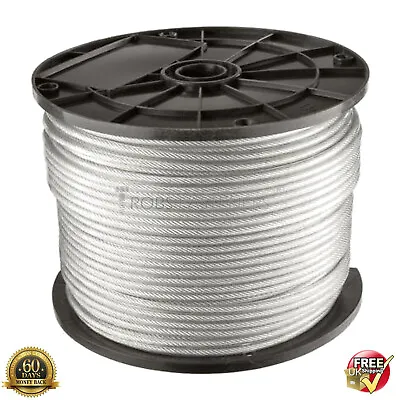 WIRE ROPE CABLE 1mm 1.5mm 2mm 2.5mm 3mm 4mm GALVANISED STEEL DIN 3053 DIN 3055 • £0.99