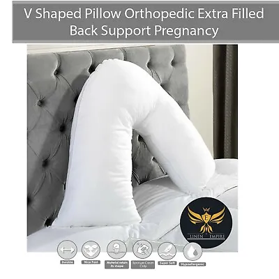 £3.20 • Buy V Shaped Pillow Orthopedic Back Support Pregnancy Maternity Nursing Extra Filled