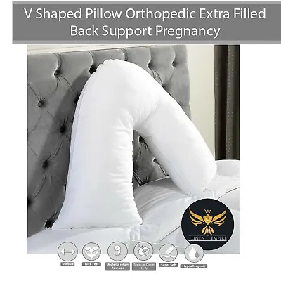 V Shaped Pillow Orthopedic Back Support Pregnancy Maternity Nursing Extra Filled • £3.20