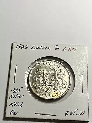 1926 Latvia 2 Lati - Silver • $89.99