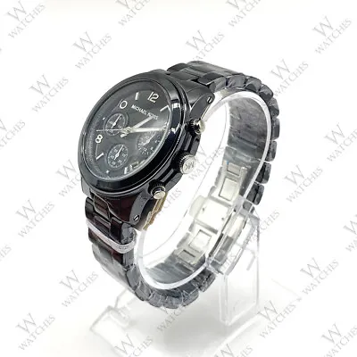 New Michael Kors MK5162 Black Ceramic Chronograph 39mm Case Women's Quartz Watch • $99.80