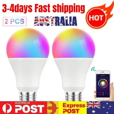 2X E27/B22 WiFi Smart LED Light Bulb RGB Globe Color Lamp 15W Alexa Google Home • $14.99