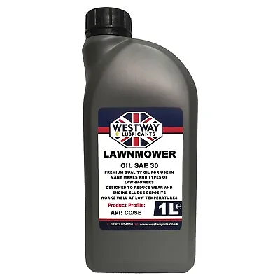 Sae 30 Lawnmower Oil And Garden Machinery Oil 1l  • £11.49