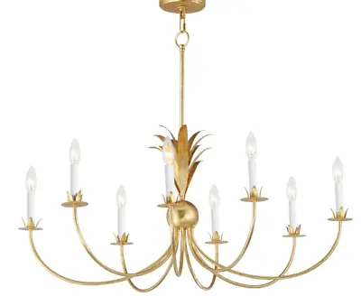 Visual Comfort STYLE Grammercy XL Gilded Candle Chandelier Chippendale Coastal • $583