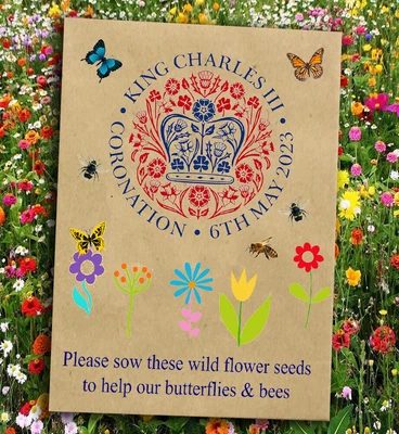 £1.45 • Buy HM King Charles 111 Coronation Emblem Commemoration Wildflower Seeds Packet - E