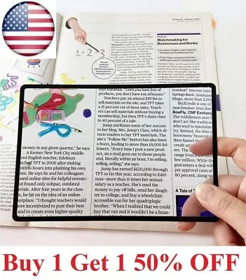 Reading Loupe Magnifying Glass 3X Book Page Magnifier Glass Lens • $3.85