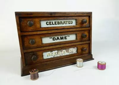 Vintage Celebrated Dame Needles Three Drawer Shop Counter Display Cabinet #4117 • $1.25