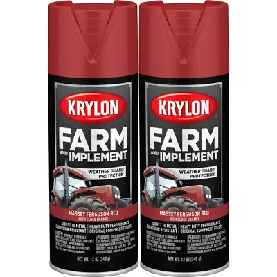Krylon Paint 1939 (2-PACK); Farm & Implement 12oz Aerosol Massey Ferguson Red • $30.78