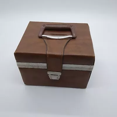 Vintage 8 Track Storage Case Holds 12 Tapes Brown Leather • $15