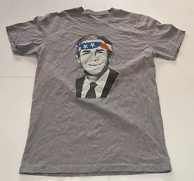 Men’s George Bush-Rambo T-Shirt Small Gray Rowdy Gentleman 1H • $12