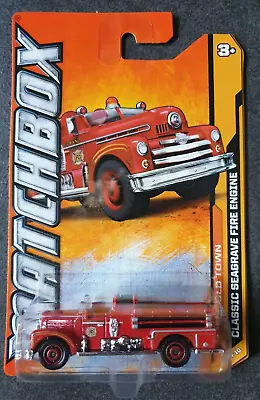 2012 Matchbox #70 Classic Seagrave Fire Engine Station No. 3 RED - Long Card • $4.53