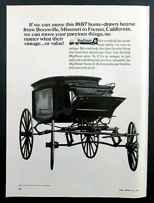 1971 MAYFLOWER TRANSIT CO. Magazine Ad - Moving 1887 Horse-Drawn Hearse • $12.99