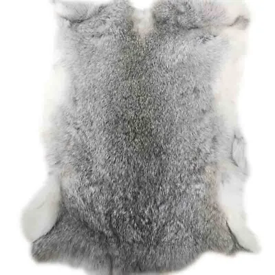 1PC Gray 16 X9  100% Genuine Natural Rabbit Fur Skin Tanned Leather Craft Pelt • $5.96