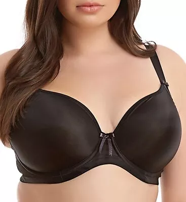 Elomi BLACK Bijou Underwire Convertible Plunge T-Shirt Bra US 40J • $38.50