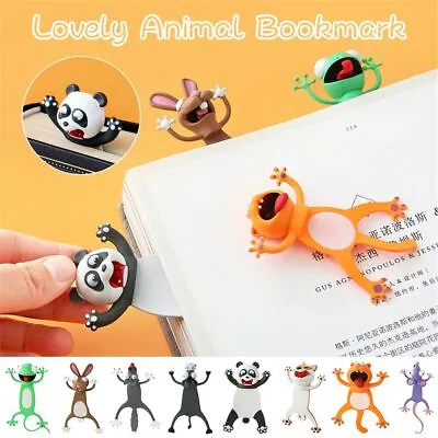 Cartoon Animal Style Book Markers Seal Octopus 3D Bookmarks School Supplies • £4.90