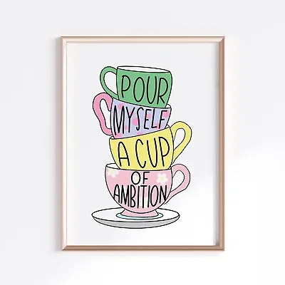 £15.99 • Buy Teacup Song Lyrics Wall Print Home Art Décor Dolly Parton Cup Of Ambition Gift