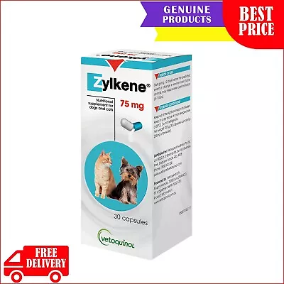 Zylkene Nutritional Supplement For Dog & Cat Upto 10 Kg 30 Capsules 75 Mg • $50.96