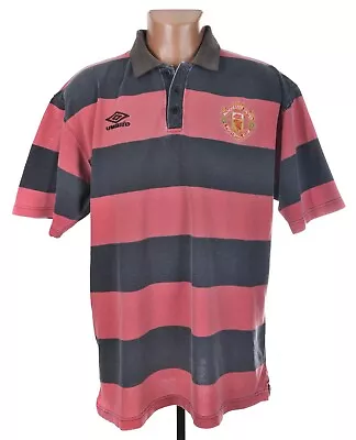 Manchester United 1996/1998 Training Football Polo Jersey Umbro Size L Adult • $53.99