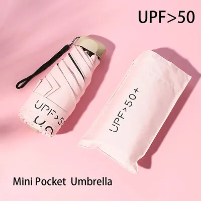 Super Mini Pocket Compact Umbrella Sun Anti UV 5 Folding Rain Windproof Travel • £8.29