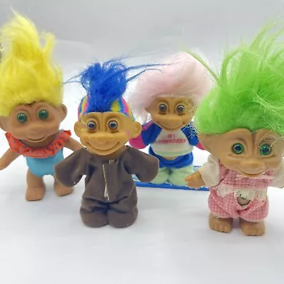 Vintage Troll Dolls Ace Russ TNT Lot Of 4 90s Snowboarder Rainbow Hair Treasure • $22.95