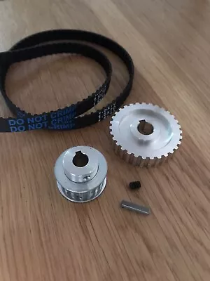 Metal Mini Lathe Motor Drive Gears + 2 Drive Belts  Clarke Cl300m Sieg C2 C3 Etc • £50