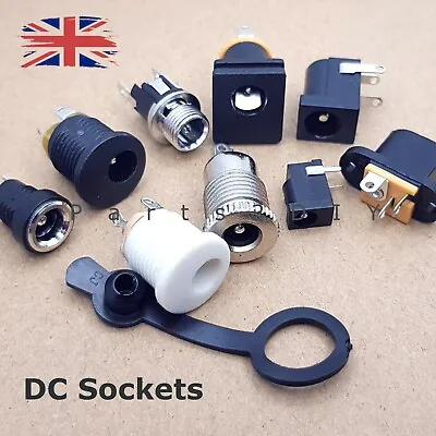 PANEL Or PCB MOUNT DC SOCKET POWER JACK CHARGER PORT WATERPROOF DUST COVER • £1.99