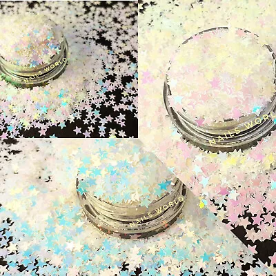 XMAS STAR Nail Art Glitter Holographic 3D Decoration Sequins Manicure Pedicure • $3.72