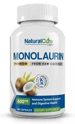 Natural Cure Labs Premium Monolaurin 600mg 100 Capsules Exp: 06/2025 • $13.49