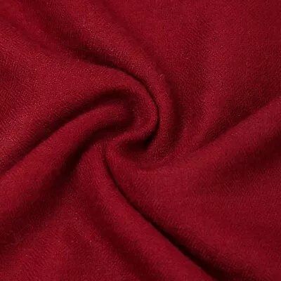 Pure Pashmina Cherry Red Colour Oblong Cashmere Scarf Soft Rich Touch Elegant • £239.99