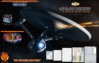 Enhanced Edition-U.S.S. Enterprise Refit 1/350 Scale Aztec/Hull Decal Set • $65