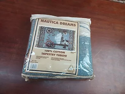 American Mills Inc. Nautica Dreams Tapestry Throw Blanket 50 ×60 In. New • £23.60