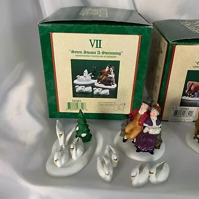 Dept. 56 Dickens Village 12 Days Of Christmas VII Seven Swans A Swimming 58383 • $17.99
