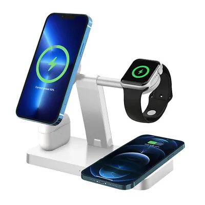 $39.99 • Buy Wireless Charger Dock Charging Station 4 In 1 For Apple Watch IPhone 13 12 11 XS