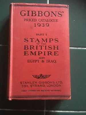 £10.50 • Buy 1939 Gibbons' Priced Catalogue : Stamps Of The World , Part I: British Empire