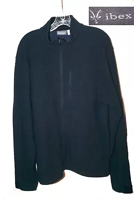 Ibex Merino Wool Fleece Jacket Scout Jura Full Zip Sweater Blue USA Made Men 2XL • $112