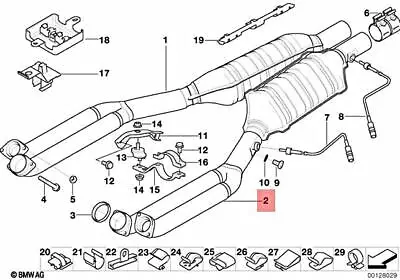 Genuine BMW E38 750i 750iL 750iLP Exhaust Pipe Front Silencer 18101741394 • $1211.88