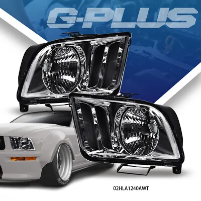 Clear Lens Black Housing Headlights Left+Right Pair Fit For 05-09 Ford Mustang  • $57.68