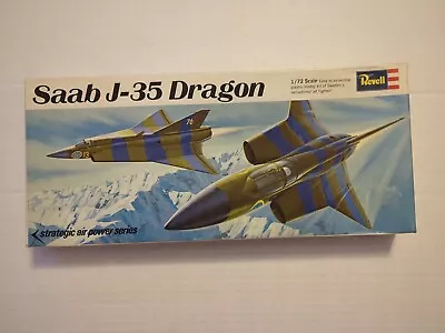 Vintage 1969 Revell Model Kit Saab J-35 Dragon Swedish Jet Fighter 1/72 • $13