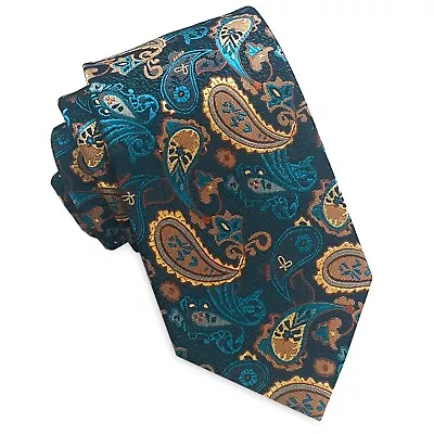 Men's Paisley Tie | Textured Slim-Width Mens Tie . Necktie Choose Colour • £7.49