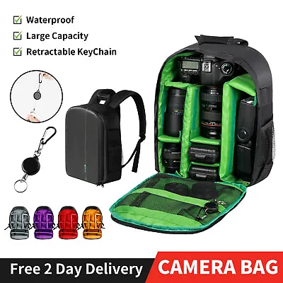 Travel Camera Bag Backpack Case For DSLR Sony Canon Eos Rucksack Waterproof • £14.99