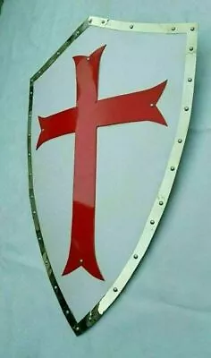 Medieval Knight Battle Warrior Shield Templar Red Cross Design Crusader Shield • $84.99