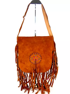 £34.99 • Buy Fringe Bag Crossbody Tassel Bag Brown Suede Pocahontas Messenger Boho
