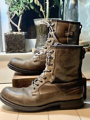 G-Star Raw Men's Patton-IV-Marker High Olive Leather Boots GS11810/066 Size 9 • $65