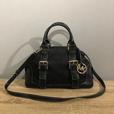 Michael Kors Black Signature Brookville Bowling Handbag MSRP $348 • $109