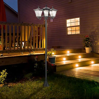 Outdoor Garden Solar Light With Base Bollard Lamp Energy-efficient Optical • £64.99