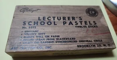 Vintage Sargent Lecturer's School Pastels 12 Sticks No 6212 Art Crayon JBx27 • $12.19