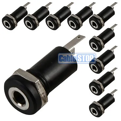 10 X 2.5mm Mini Mono Jack Chassis 2 POLE 2P Panel Mount Input Socket Connector • £9.95