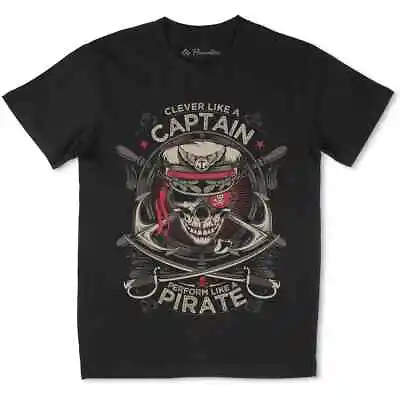 £14.99 • Buy Captain Pirate Navy T-Shirt Anchor Sailor Ship Sea Ocean Jolly Roger Skull D018