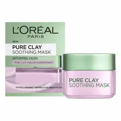 Loreal Pure Clay Soothing Mask 15ml - Detoxifies Reduces Irritation • £4.45